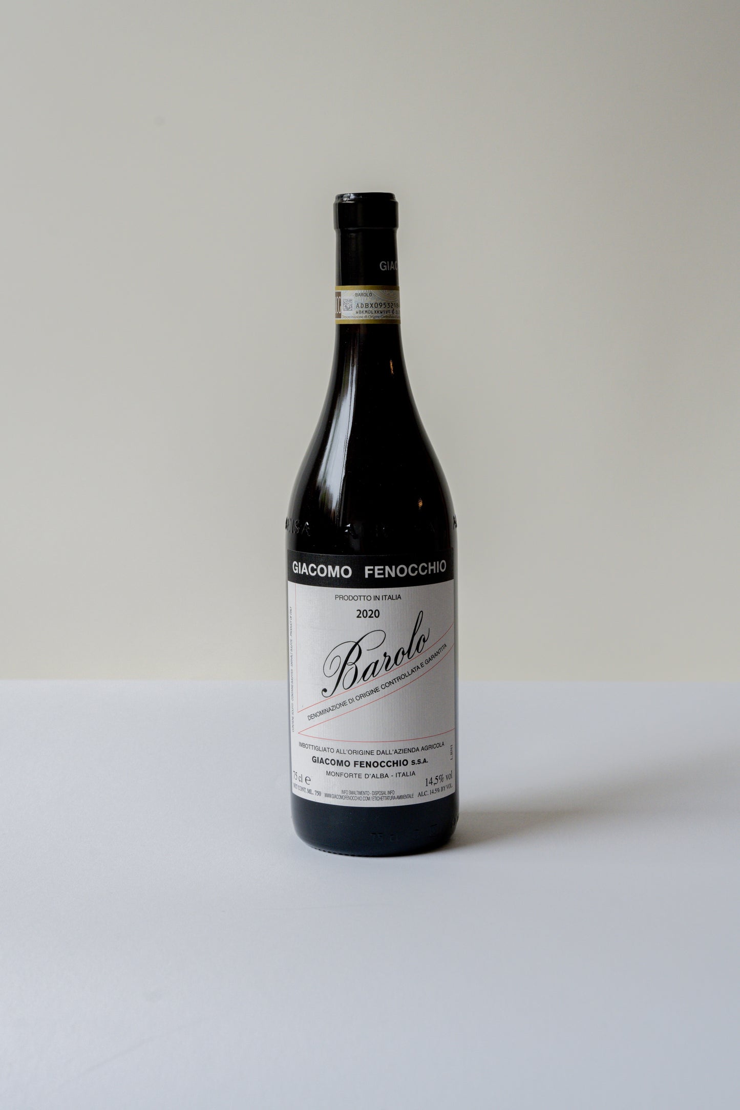 giacomo fenocchio barolo 2020 wine bottle